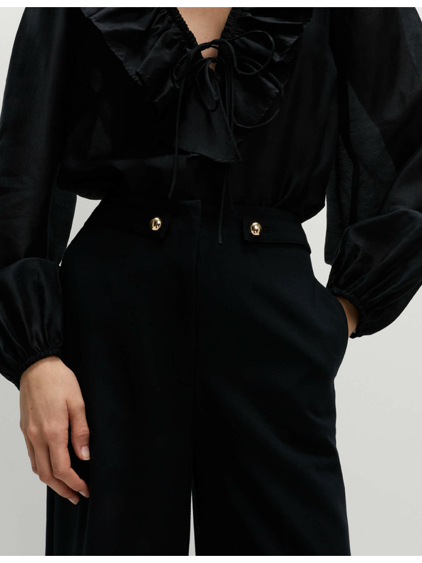 Marks & Spencer Hlače sa stezanjem u struku i širokim nogavicama Marks & Spencer crna