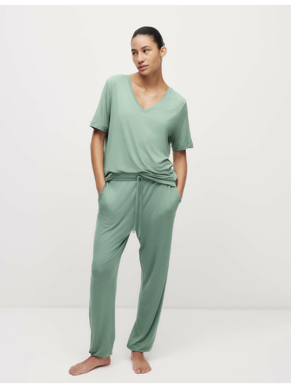 Marks & Spencer Pidžama top s čipkastim detaljima Marks & Spencer zelena