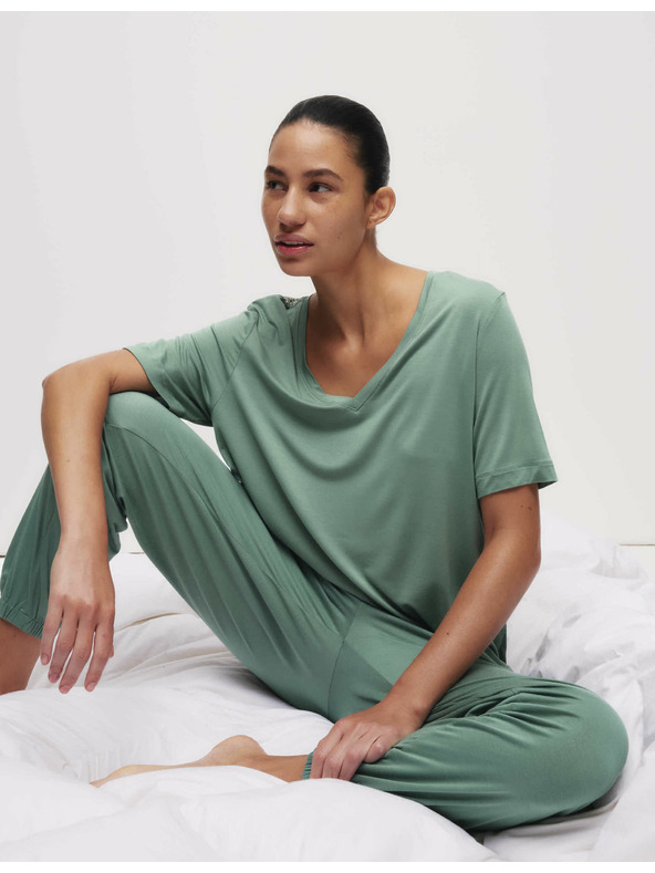 Marks & Spencer Pidžama top s čipkastim detaljima Marks & Spencer zelena