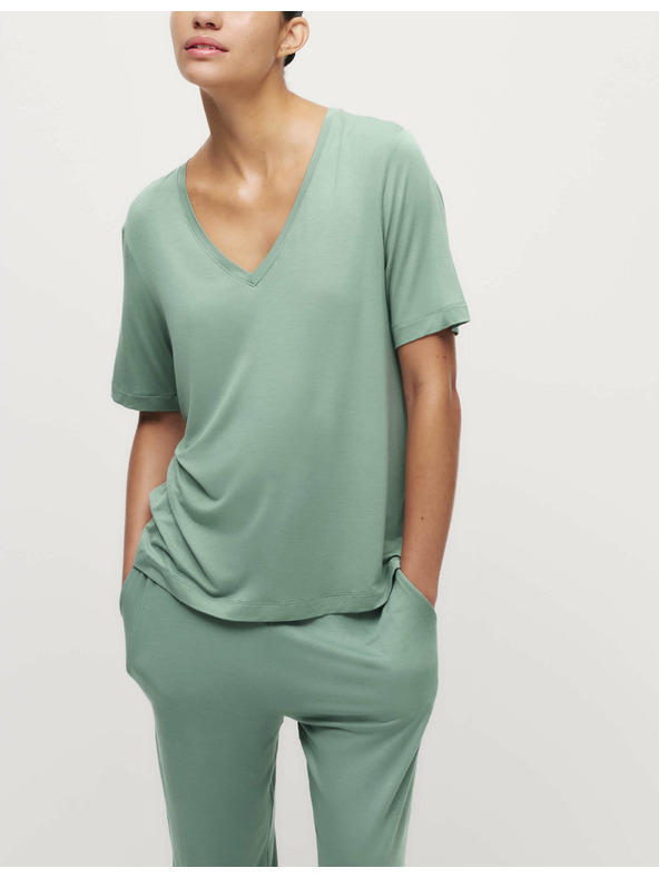 Marks & Spencer Pidžama top s čipkastim detaljima Marks & Spencer zelena