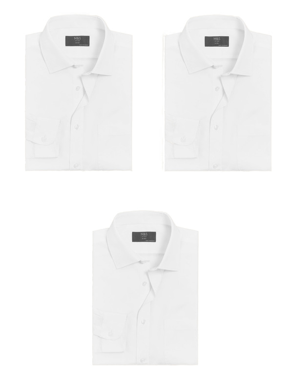 Marks & Spencer Trodijelni set muške bijele košulje Marks & Spencer