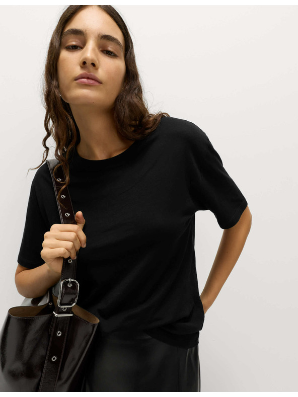 Marks & Spencer Labava majica od pamuka i modala Marks & Spencer crna