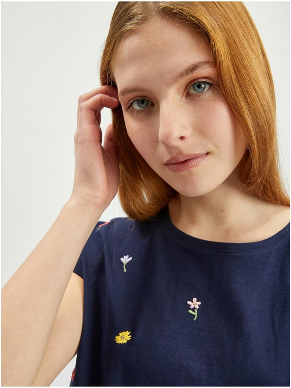 Orsay Tamnoplava ženska majica cvjetnog uzorka ORSAY