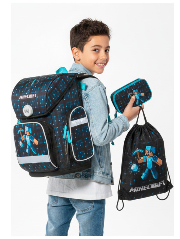 BAAGL  Ergo Minecraft Blue Axe Školski set
