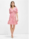 Orsay Ružičasta prugasta lanena haljina na preklop ORSAY