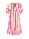 Orsay Ružičasta prugasta lanena haljina na preklop ORSAY