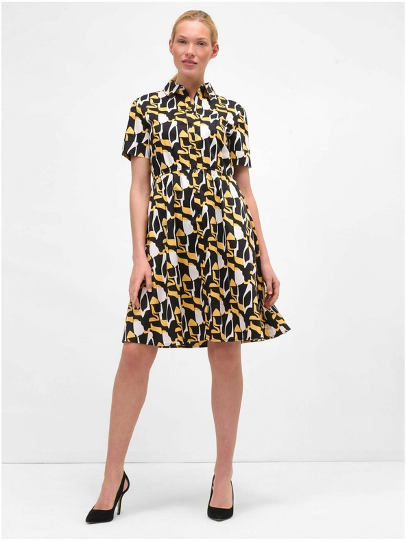 Orsay Žuto-crne uzorovane košuljaste haljine ORSAY