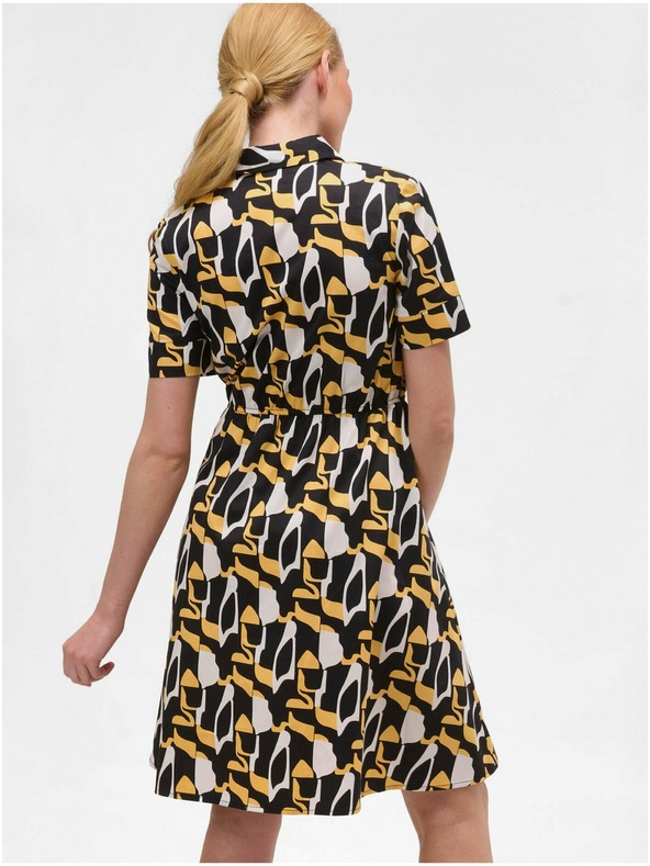 Orsay Žuto-crne uzorovane košuljaste haljine ORSAY