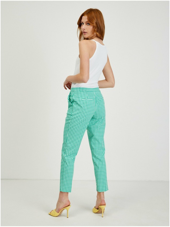 Orsay Svjetlozelene ženske hlače na kockice ORSAY