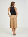 Orsay Svjetlosmeđa ženska suknja srednje duljine od brušene kože ORSAY