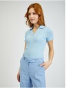 Orsay Svjetloplava ženska rebrasta polo majica ORSAY