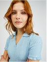 Orsay Svjetloplava ženska rebrasta polo majica ORSAY