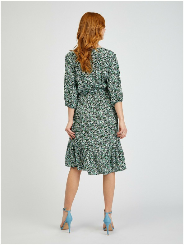 Orsay Zelena ženska haljina s uzorkom na vezanje ORSAY