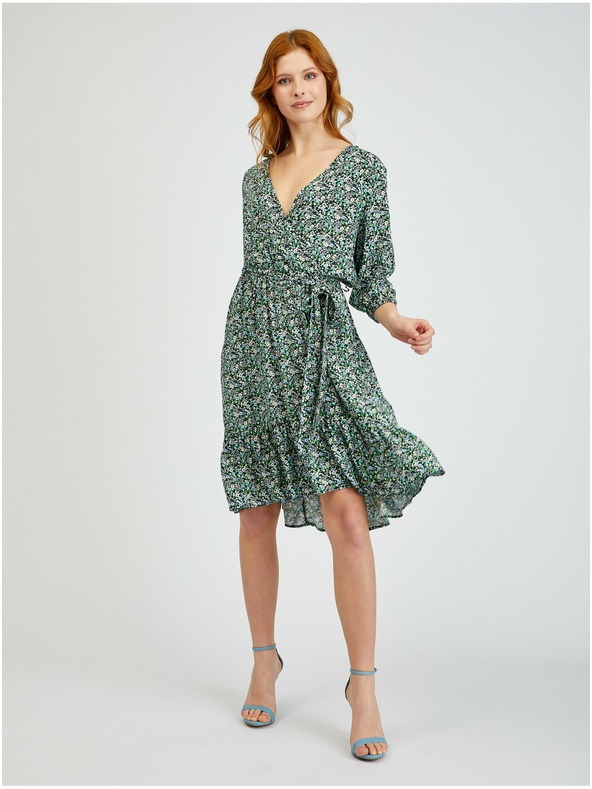 Orsay Zelena ženska haljina s uzorkom na vezanje ORSAY