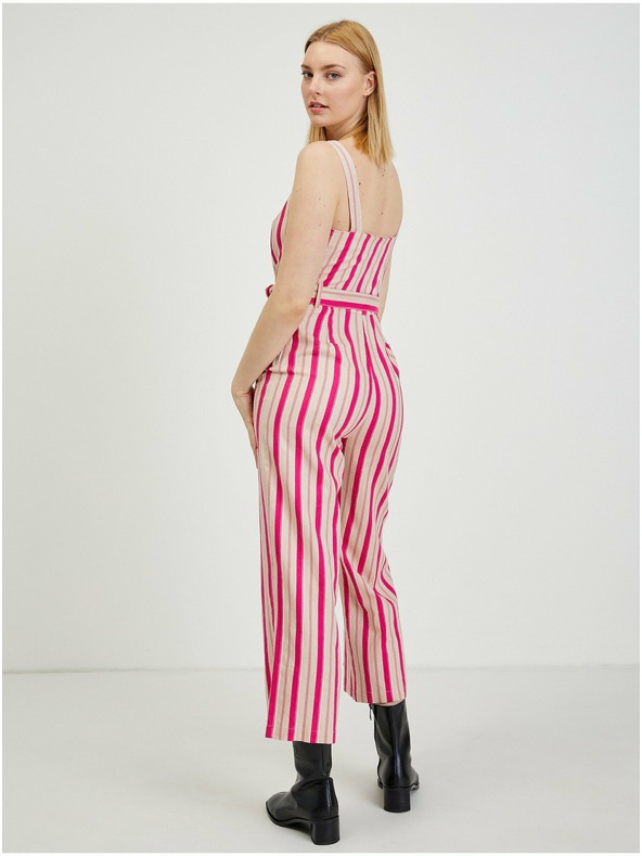 Orsay Bež-ružičasti ženski laneni kombinezon ORSAY Los Angeles