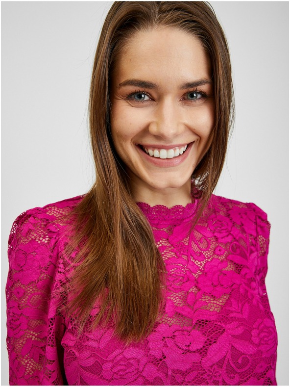 Orsay Tamnoružičasta ženska čipkasta majica ORSAY