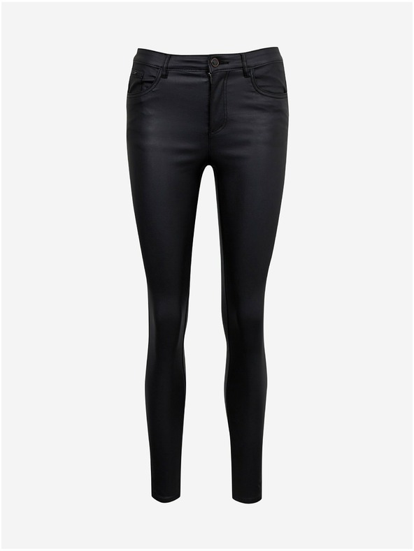 Orsay Crne ženske hlače od umjetne kože ORSAY