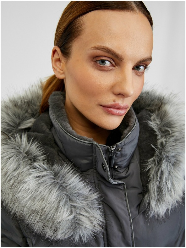 Orsay Tamnosiva ženska zimska prošivena jakna s remenom ORSAY