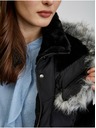 Orsay Crni ženski zimski pernati kaput s kapuljačom i umjetnim krznom O