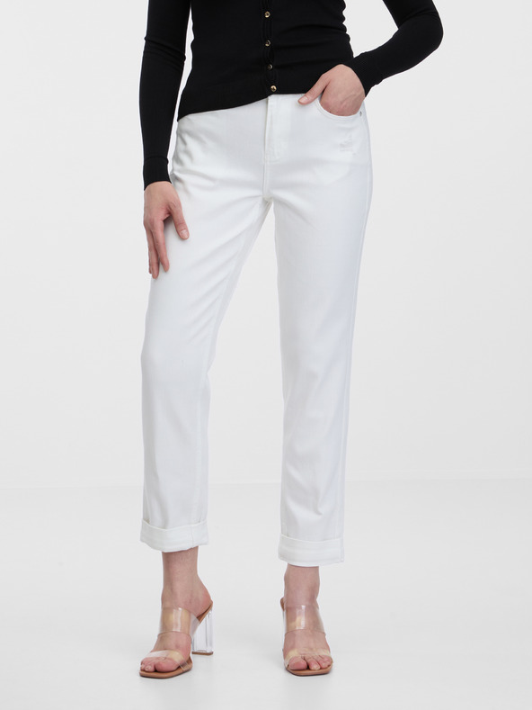 Orsay Bijele ženske skraćene traperice boyfriend kroja ORSAY