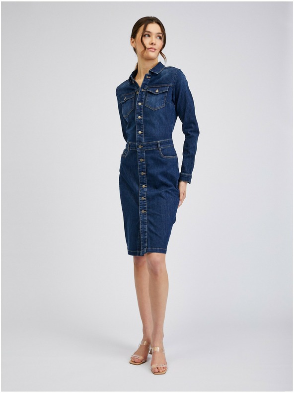 Orsay Tamnoplava ženska haljina od trapera ORSAY