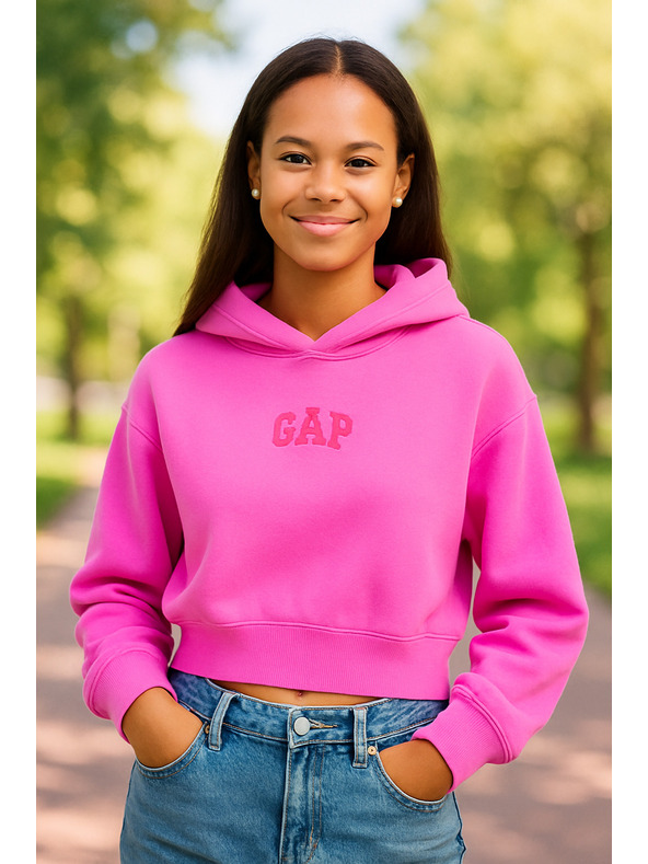 GAP Oversize crop dukserica s logom GAP