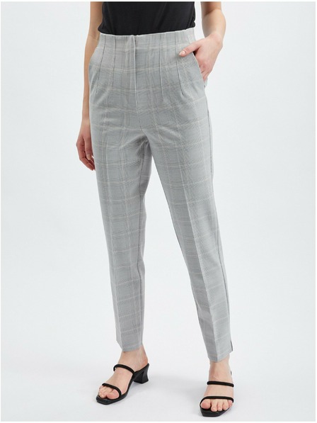 Orsay Svjetlosive ženske hlače ravnog kroja na kockice ORSAY