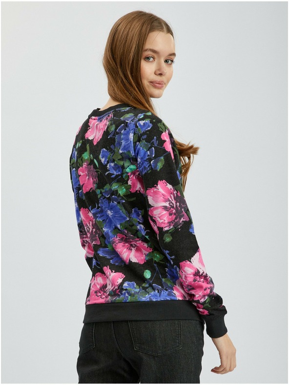 Orsay Ružičasto-crna ženska sportska majica cvjetnog uzorka ORSAY