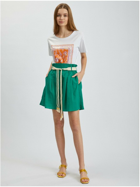 Orsay Zelene ženske lanene kratke hlače ORSAY