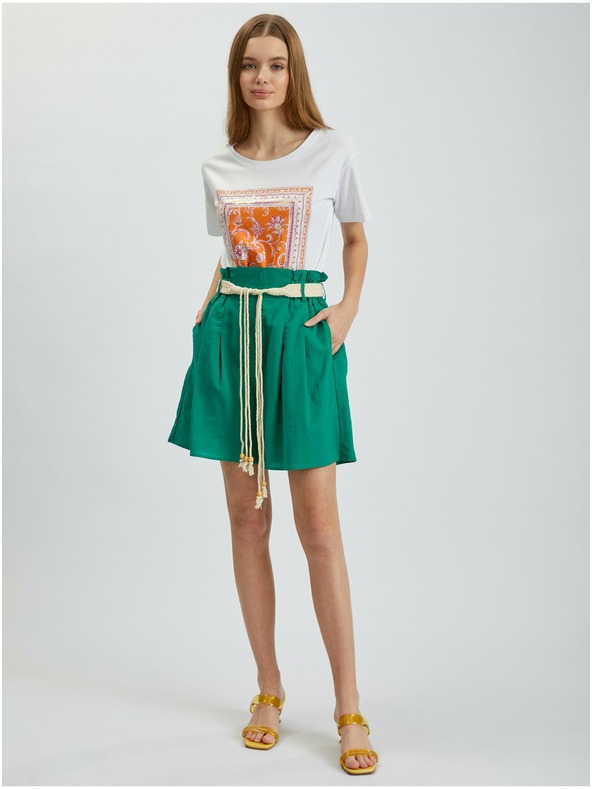 Orsay Zelene ženske lanene kratke hlače ORSAY