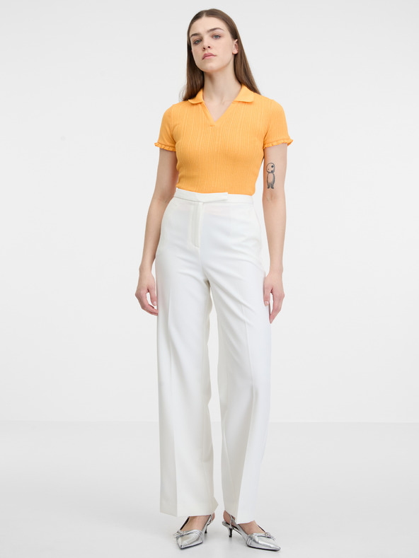 Orsay Žuta ženska rebrasta polo majica ORSAY