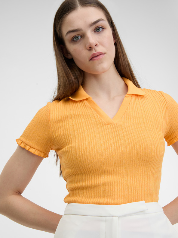 Orsay Žuta ženska rebrasta polo majica ORSAY