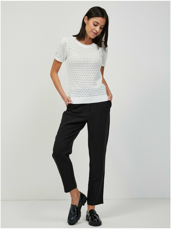 Orsay Bijeli šupljikavi pulover s kratkim rukavima ORSAY