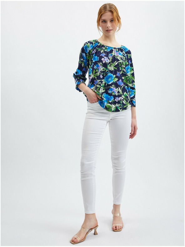 Orsay Tamno plava ženska cvjetna bluza ORSAY
