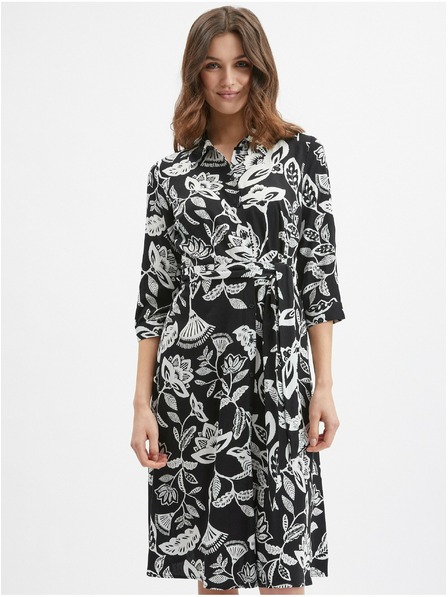 Orsay Crna ženska haljina cvjetnog uzorka ORSAY