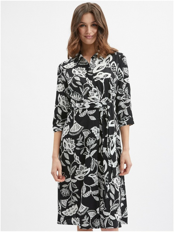 Orsay Crna ženska haljina cvjetnog uzorka ORSAY