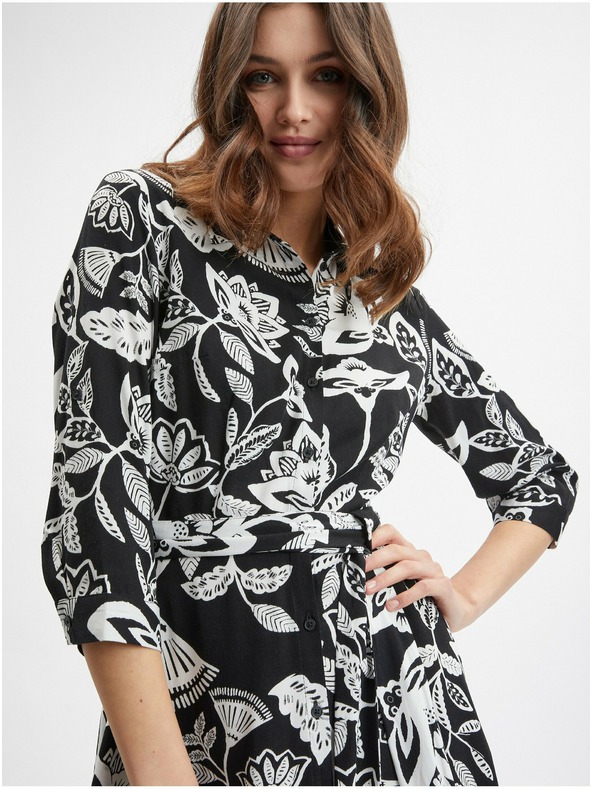 Orsay Crna ženska haljina cvjetnog uzorka ORSAY