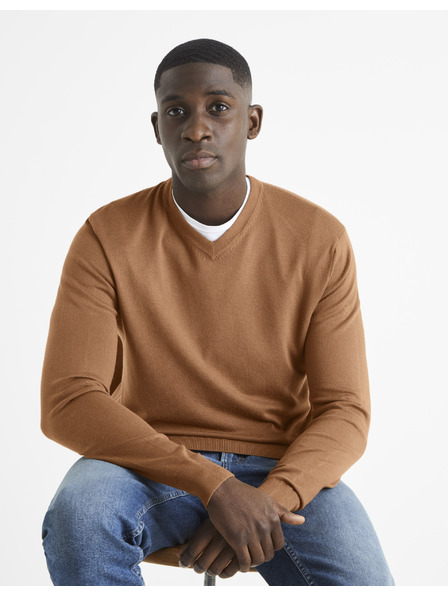 Celio Smeđi muški pulover Celio Befirstv