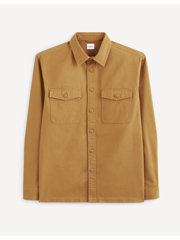 Celio Muška košulja boje senfa s Celio džepovima
