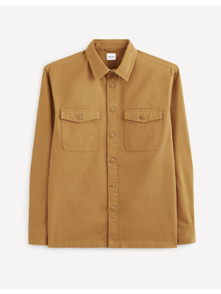 Celio Muška košulja boje senfa s Celio džepovima