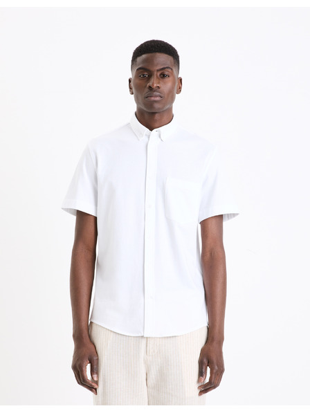 Celio Celio Barik bijela muška košulja kratkih rukava