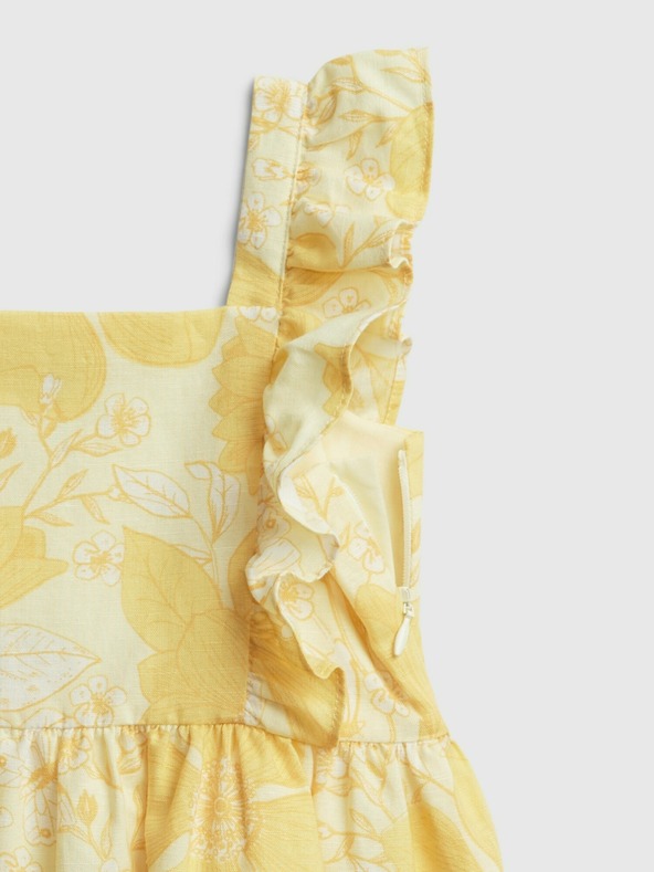 GAP Dječje lanene potiskane haljine GAP