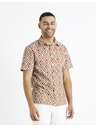 Celio Smeđa i krem ​​košulja s uzorkom za muškarce Celio Daprinta