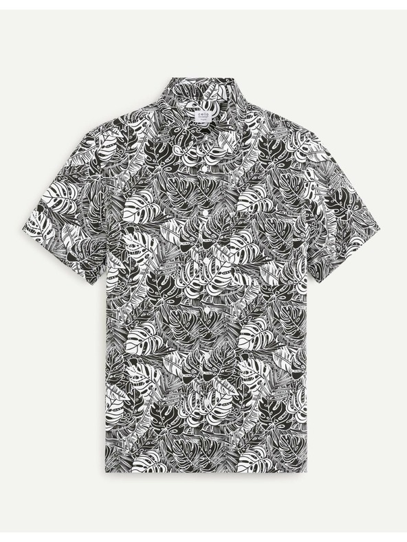 Celio Bijelo-crna muška Celio Daprinti košulja s uzorkom