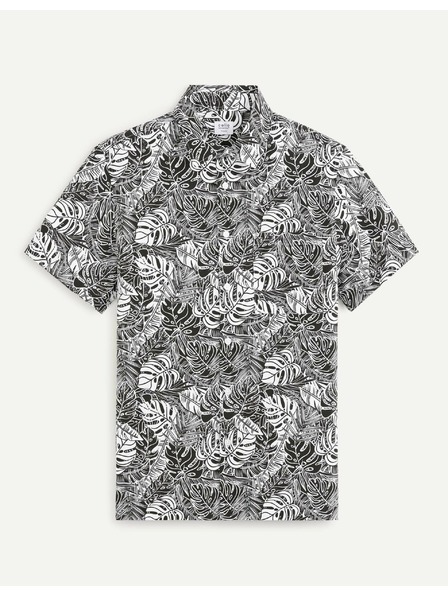 Celio Bijelo-crna muška Celio Daprinti košulja s uzorkom