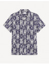 Celio Bijelo-plava muška košulja s uzorkom i kratkim rukavima Celio Gakat