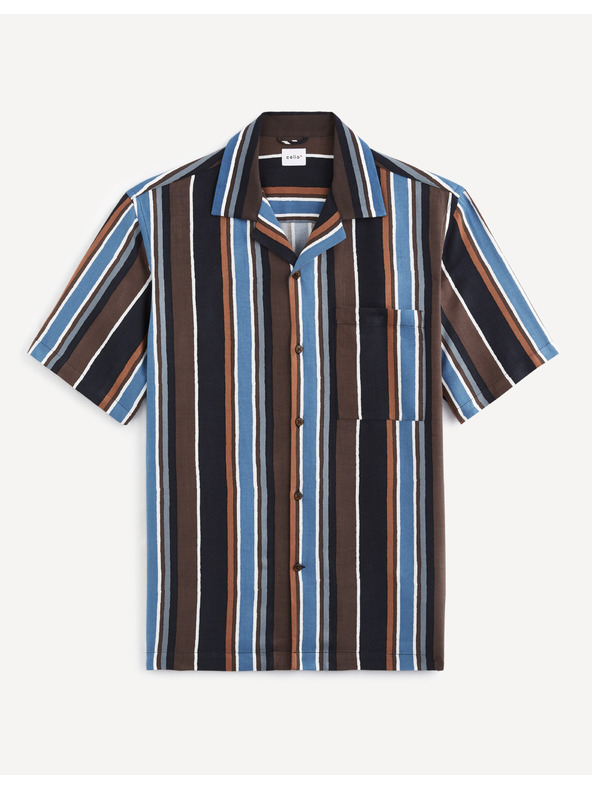 Celio Celio Taboy plavo-smeđa prugasta košulja za muškarce