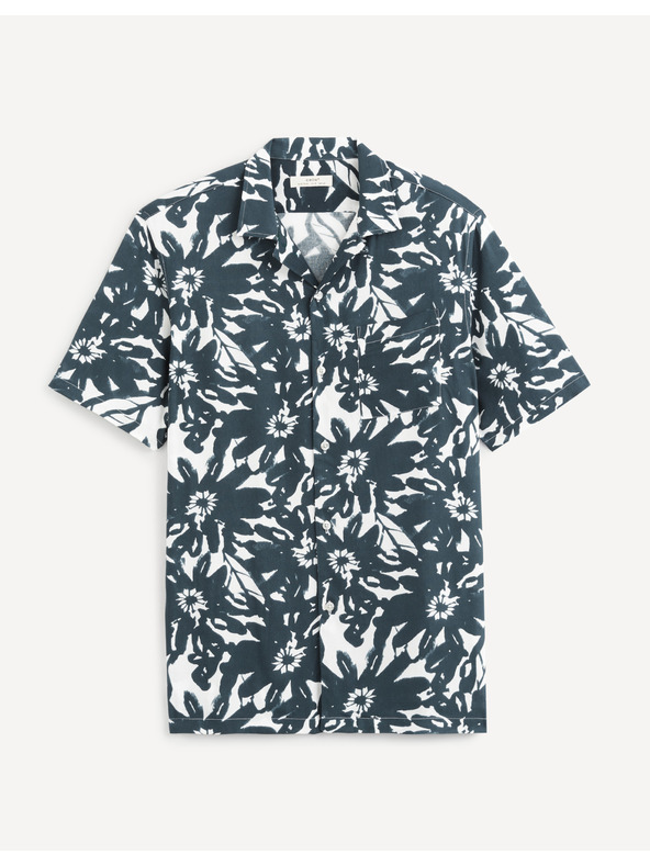 Celio Celio Asamus bijela i plava košulja s cvjetovima