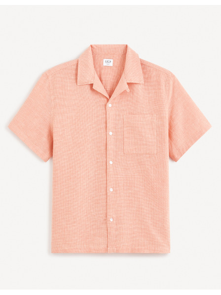 Celio Apricot muška lanena košulja Celio Fatext