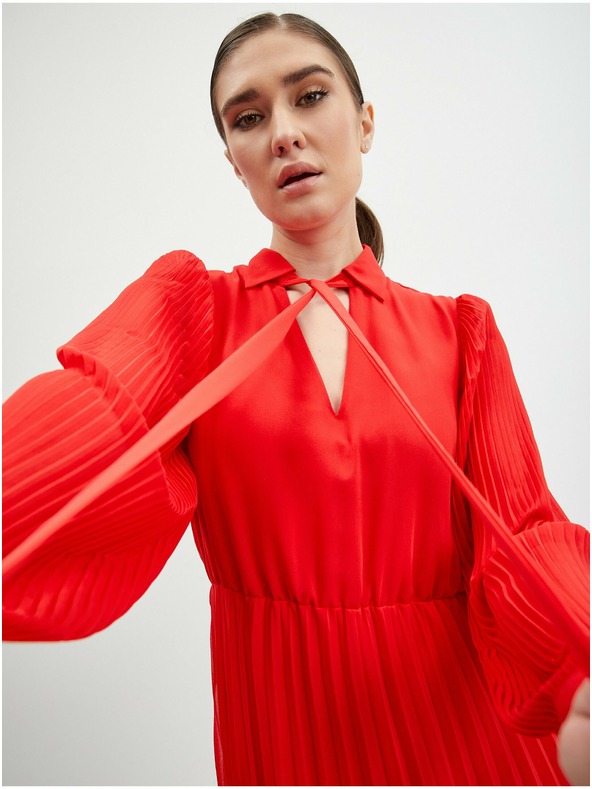 Orsay Crna ženska haljina srednje duljine od umjetne kože ORSAY